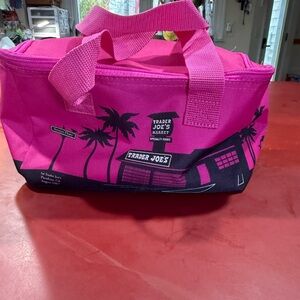 Trader Joe's Pink and Black Tote Bag